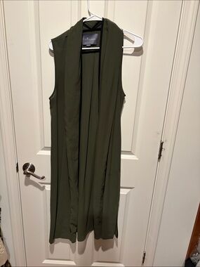 Paper Crane Olive Green Vest with Black Trim